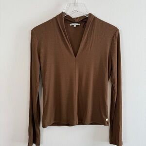New Scotch & Soda Top size S Brown Ribbed Long Sleeve